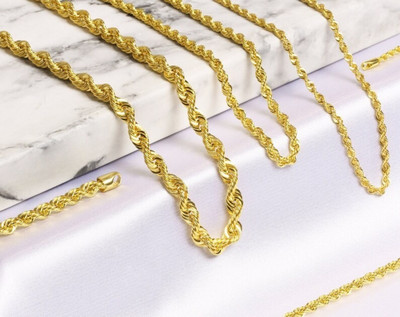 Pitaamaa 1 gram Stylish Heavy Golden Neck Men Chain “20” Inches Gold-plated Chain Gold-plated Plated Brass Chain