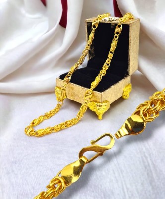 ZHhouse Heavy Design gold plated party wear chain for men and boy's Gold-plated Plated Copper Chain