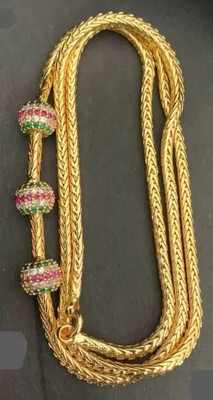 sonuzone enterprise MOHINI MOP 3 ball Mop/Mugappu/Mogappu Saradu Chain for Women Gold-plated Plated Brass Chain