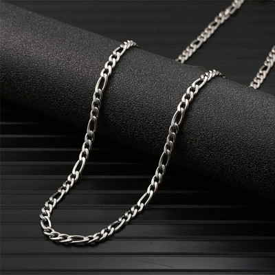 SAIIZEN Silver Plated chain, stainless steel chain, boys chain, mens chain Silver Plated Stainless Steel Chain
