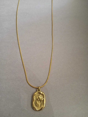 Tridevis Elegant Gold Plated Embossed Floral Pendant Necklace for Women & Girls Gold-plated Plated Alloy Chain Set