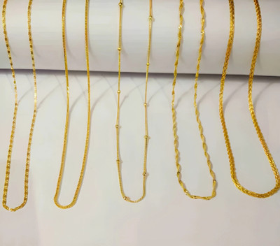 REVERSEA Buy 1 get 4 FREE LONG SIZE 24 INCH Gold-plated Plated Alloy Chain Set Gold-plated Plated Brass, Copper Chain