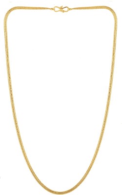 Ruhi Collection Golden Chain Thin Light Weighted Artificial Jewellery Gold Neck Daily Wear Chain Alloy Chain