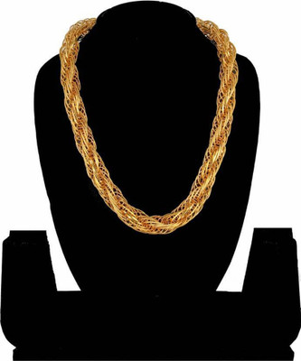 NOJRASHI 1 gram High Quality Indian Polished “20” Inches Gold Chain for Men and boy Gold-plated Plated Alloy Chain