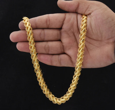 XAYIZ 1 gram High Quality Indian Polished “20” Inches Gold Chain for Men and boy Gold-plated Plated Alloy Chain