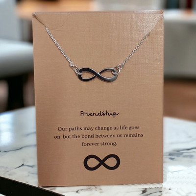 AVIRA ENTERPRISES Silver plated Infinity Friendship Charm Necklace Silver Alloy Pendant Set
