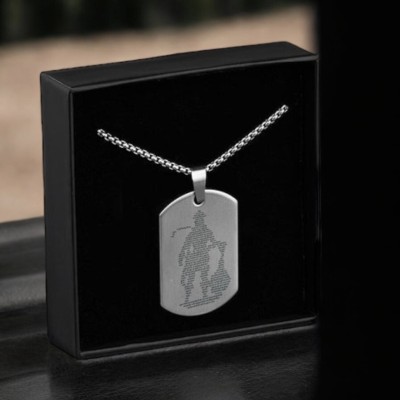 ADF ADF- hanuman chalisa Silver Stainless Steel pendent necklace for men. Stainless Steel Necklace