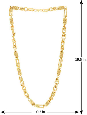 PENSHIMI 1 gram High Quality Indian Polished “20” Inches Gold Chain for Men and boy Gold-plated Plated Alloy Chain