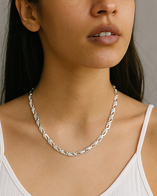 SHOPSURFF Silver Plated Metal Chain