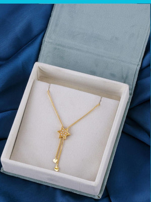 Dressberry GOLD PLATED NACKLACE CHAIN FOR WOMEN AND GIRLS Gold-plated Plated Brass Necklace Set