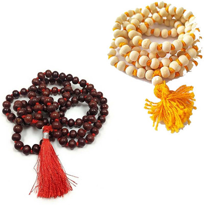 Ayusman Retail Chandan and Tulsi mala combo pack Wood Necklace