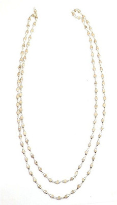 ellegent Tulsi Beads Silver Plated Wood Chain