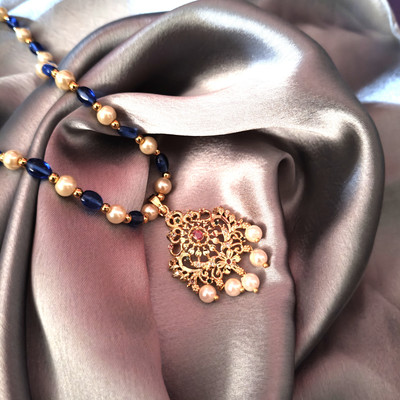 PVG Horizon Traditional Ethnic Trendy Monalisa Moti Beads Necklace for Women & Girls Beads Gold-plated Plated Metal Necklace
