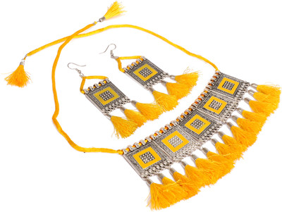 URBANELA Oxidised Silver Yellow Jewellery Set(Pack of 2)