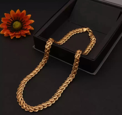 Mochaje 1 gram High Quality Indian Polished “20” Inches Gold Chain for Men and boy Gold-plated Plated Alloy Chain