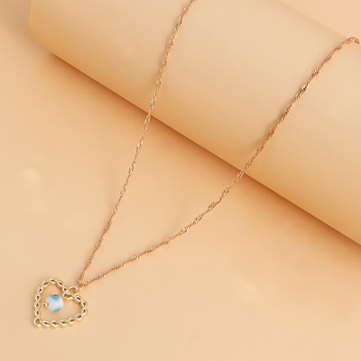 DESTINY JEWEL'S Jewels Gold Plated Heart Evil Eye Necklace For Women & Girls Pearl Gold-plated Plated Alloy Necklace