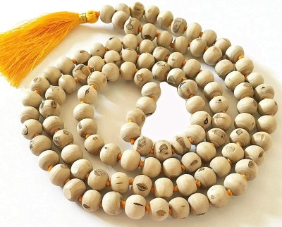 Firmus Tulsi/Basil Wood 108+1 Beads & Natural Rosary String for Jaap,,Pooja (8mm) Wood Chain