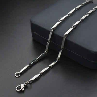 Karishma Kreations STAINLESS STEEL 3MM 10INCH RICE CHAIN SILVER Stainless Steel Chain