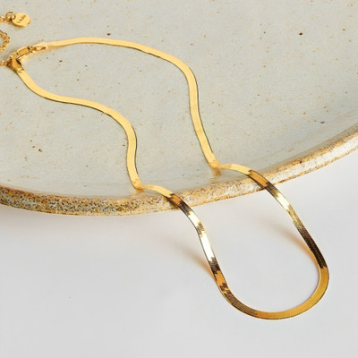 KGNcraft GOLD COBRA CHAIN FOR MEN AND WOMEN Sterling Silver Plated Brass Chain