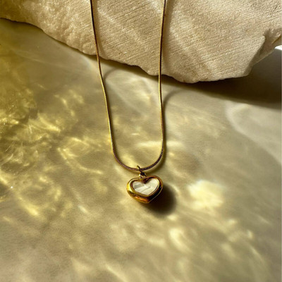 Gleve Gleve Anti Tarnish Stainless Steel Gold Necklace Crystal Gold-plated Plated Stainless Steel Necklace