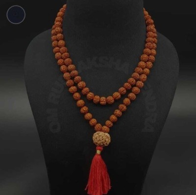 Rudraksham 5 Mukhi Java Rudraksha Mala With / Five Nepal Sumeru Rudraksha 108+1 Beads Wood Chain