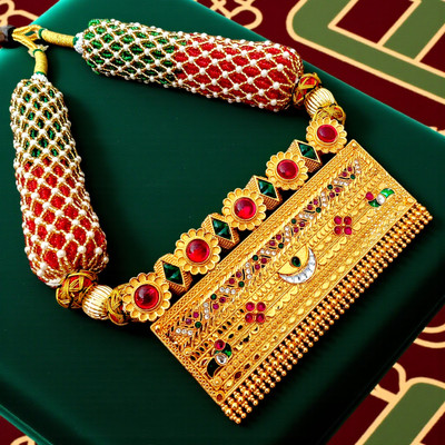 RAJASTHANI GAHANA Opal Gold-plated Plated Alloy Necklace Set