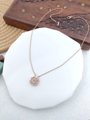 house of common Multi Wearing Heart Necklace 4 Heart Magnetic Rose Gold Necklace Pendant Gold-plated Plated Stainless Steel Necklace Set