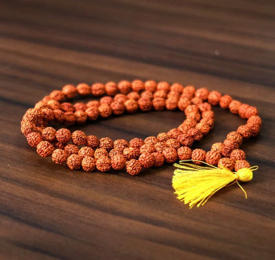 sanskar gallery Premium Quality Rudraksha Mala 108 Beads Jap Mala Lab Tested 99 MM Bead Size Wood Chain