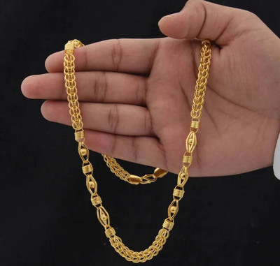 GAFUT 1 gram High Quality Indian Polished “20” Inches Gold Chain for Men and boy Gold-plated Plated Alloy Chain