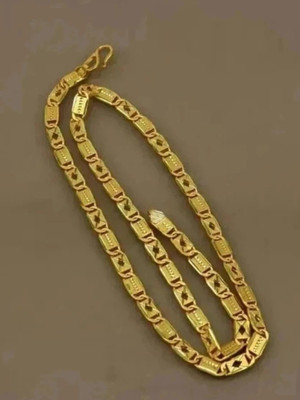 hisa 1 gram High Quality Indian Polished “20” Inches GoldChain for Men and Gold-plated Plated Brass, Copper, Alloy Chain