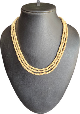 Varun Tulsi mala Original Tulsi kanthi mala teen round mala length 32inch 2mm bedsa Beads Wood Chain