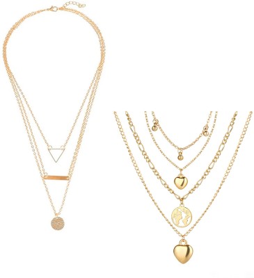 Designs By Jewels Galaxy Layered Necklace Gold-plated Plated Alloy Layered