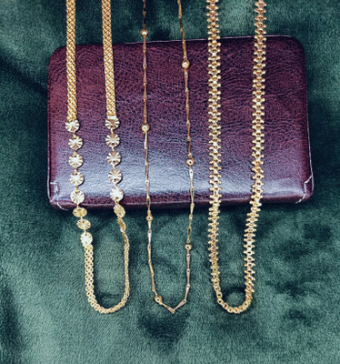 REVERSEA REVERSEA New Fashion 22k Gold Plated Chain Pack Of 3 Gold-plated Plated Brass, Copper Chain