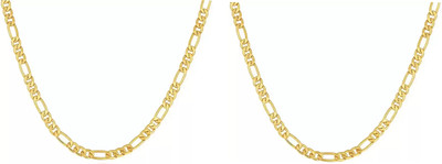 Ruhi Collection Combo of Gold Color Sachin Tendulkar Style Chain for Men Gold-plated Plated Stainless Steel Chain