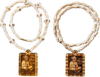 Foxdean ABHIMANTRIT-Bageshwardham Mala Tulsi Mala Wood Necklace