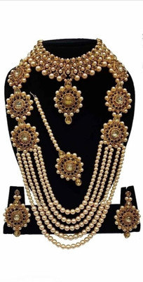 URBANELA Brass Green Jewellery Set(Pack of 4)