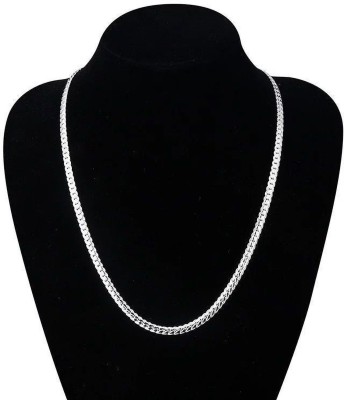 HOUSEOFTRENDZZ Sterling Silver Plated Stainless Steel Chain