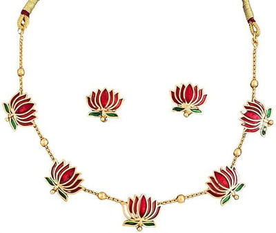 Diva inspiRe Brass Gold-plated Multicolor Jewellery Set(Pack of 1)