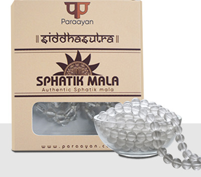 Paraayan Natural Pure Sphatik Mala with 108 Pure Crystal Beads | 7 mm Beads Size Crystal Crystal Chain