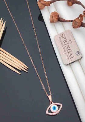 Springal Crystal Gold-plated, Brass Plated Brass, Copper, Alloy Necklace