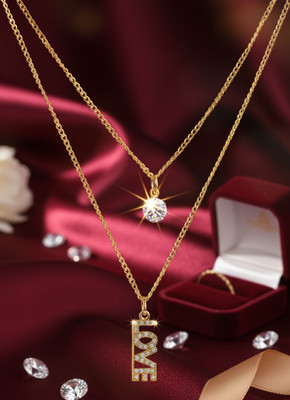aarasta Aarasta love necklace Crystal Metal, Crystal Chain