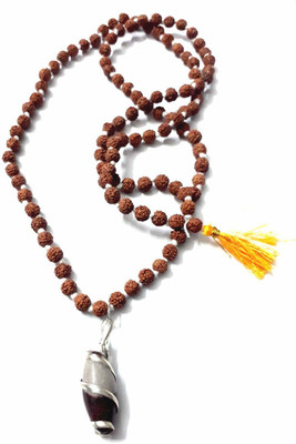 numeroastro 6 M.M.Rudraksha | Rudraksh Mala With Narmada | Narmadeshwar Shivling Pendant (1 Pc) Wood, Stone Necklace