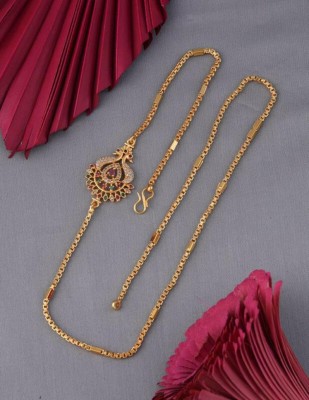 KAVY JEWELLRY 1 GRAM GOLD PLATED 24 in MOHINI MOP CHAIN PENDANT FOR WOMEN/GIRLS. KODI CHAIN. Cubic Zirconia Gold-plated Plated Brass Chain