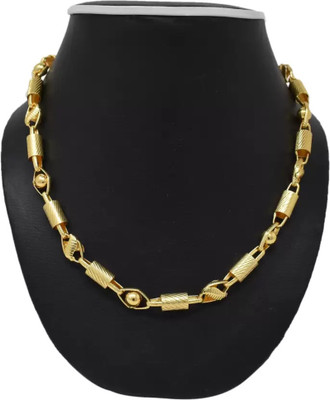 THASHILAVA 1 gram High Quality Indian Polished “20” Inches Gold Chain for Men and boy Gold-plated Plated Copper Chain
