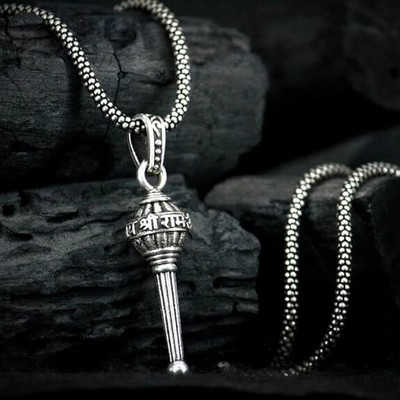 MK Gallery Ram Gada Pendent Chain Silver Plated Stainless Steel Chain Set