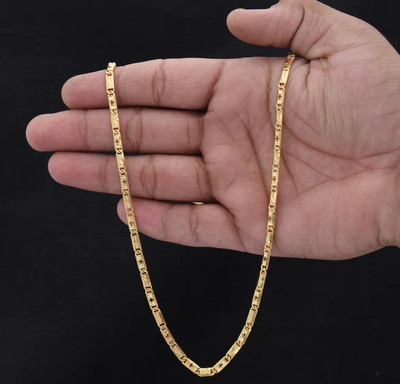 OFBOSMI 1 gram High Quality Indian Polished “20” Inches Gold Chain for Men and boy Gold-plated Plated Alloy Chain