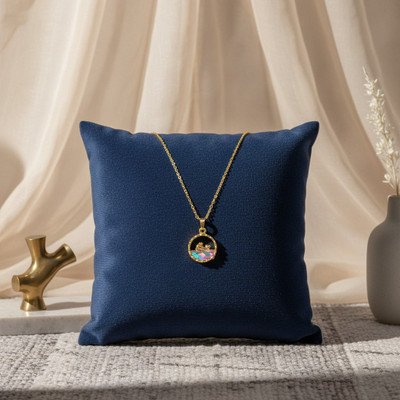 VR Divine Adorn Gold Dolphin Necklace with Colorful Multicolor Crystal Detail for Women Gold-plated Plated Stainless Steel Chain Set