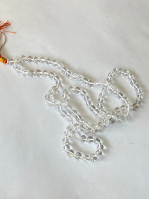 RashiRing Spatikam malai with certificate(thread) |Round cut |10mm|Sphatik mala| Beads, Crystal Crystal Chain