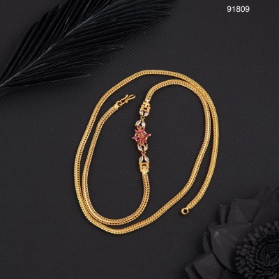 shreehari om Flower Design pendant Gold-plated Plated Alloy Chain