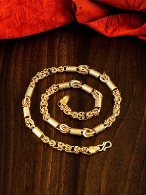 NOSHILAMI 1 gram High Quality Indian Polished “20” Inches Gold Chain for Men and boy Gold-plated Plated Alloy Chain